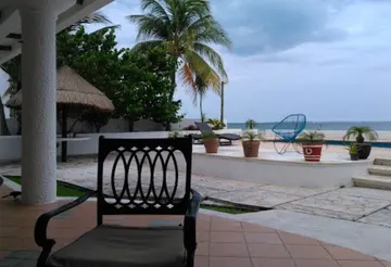 Historical photograph of Clear Sky Recovery's ocean-facing pool terrace in Cancun